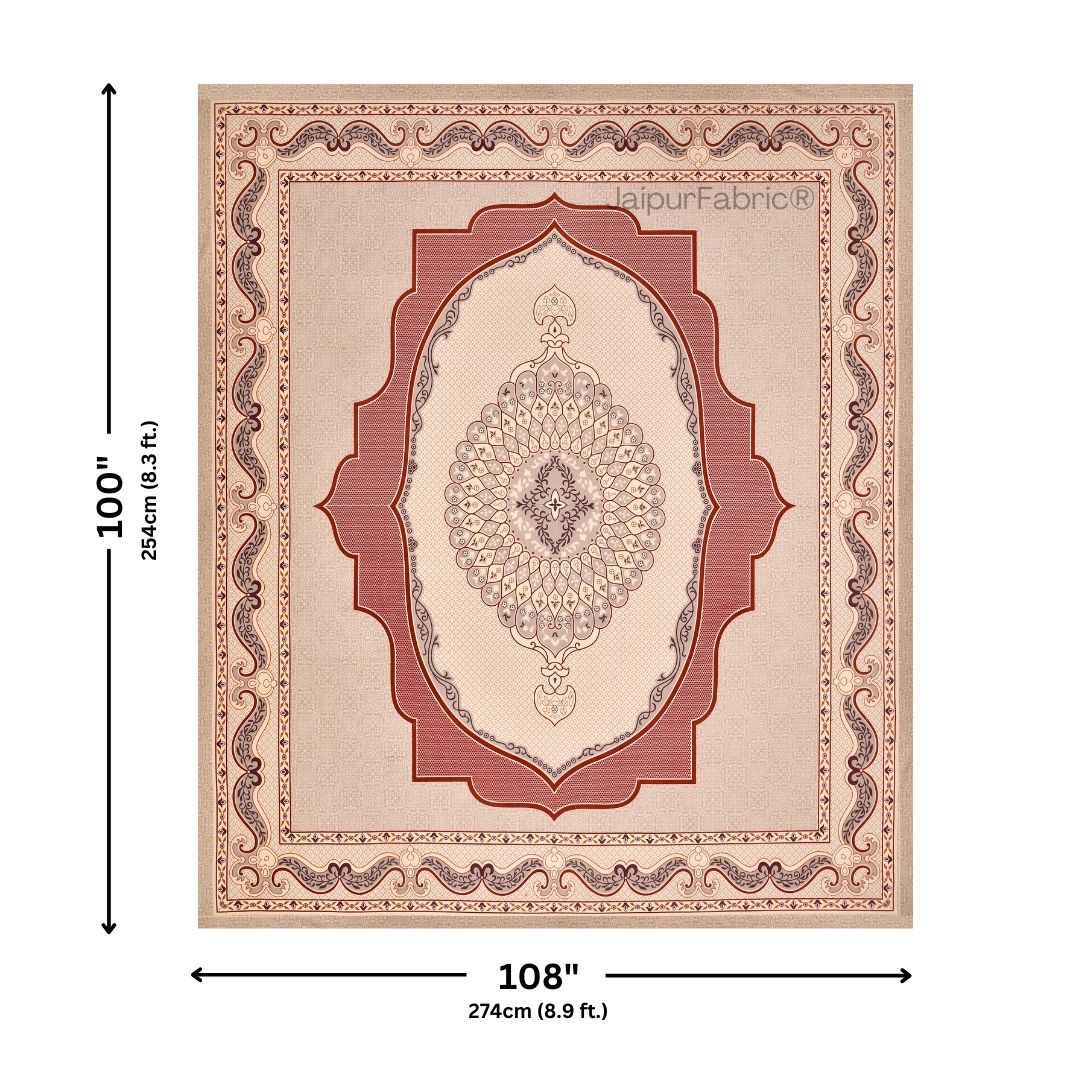 JaipurFabric® Gerua Lotus Sutra Abundance Pure Cotton King Size Bedsheet - view 4