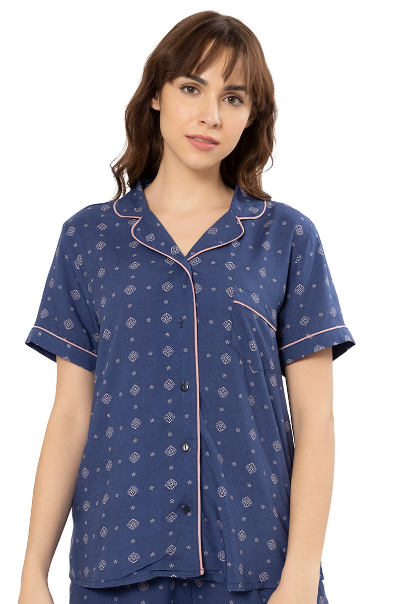 Amante Sleep Shorts Set - Ethnic Print - view 2