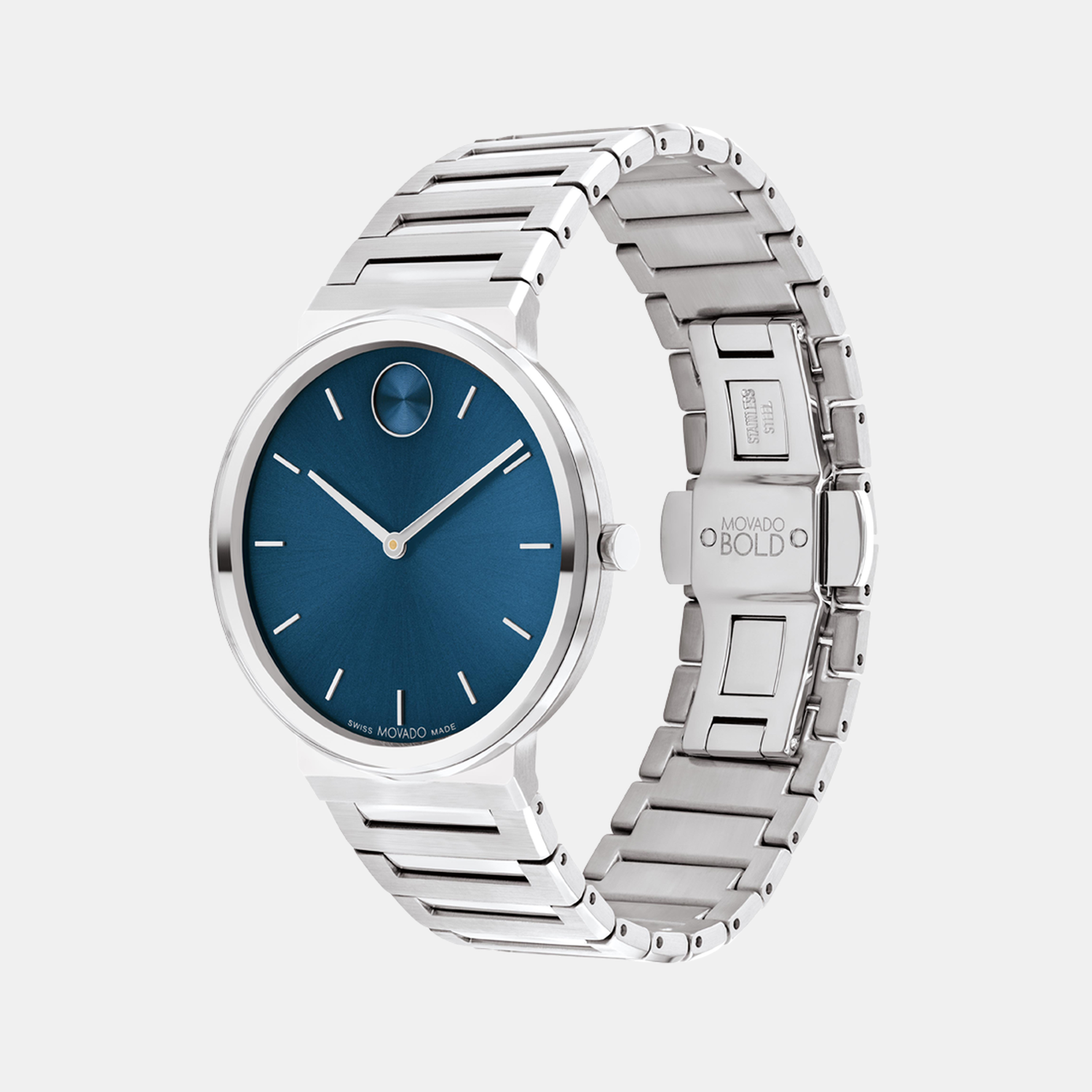 Movado Bold Men Quartz Blue Dial Analog Stainless Steel Watch 3601201 - view 2