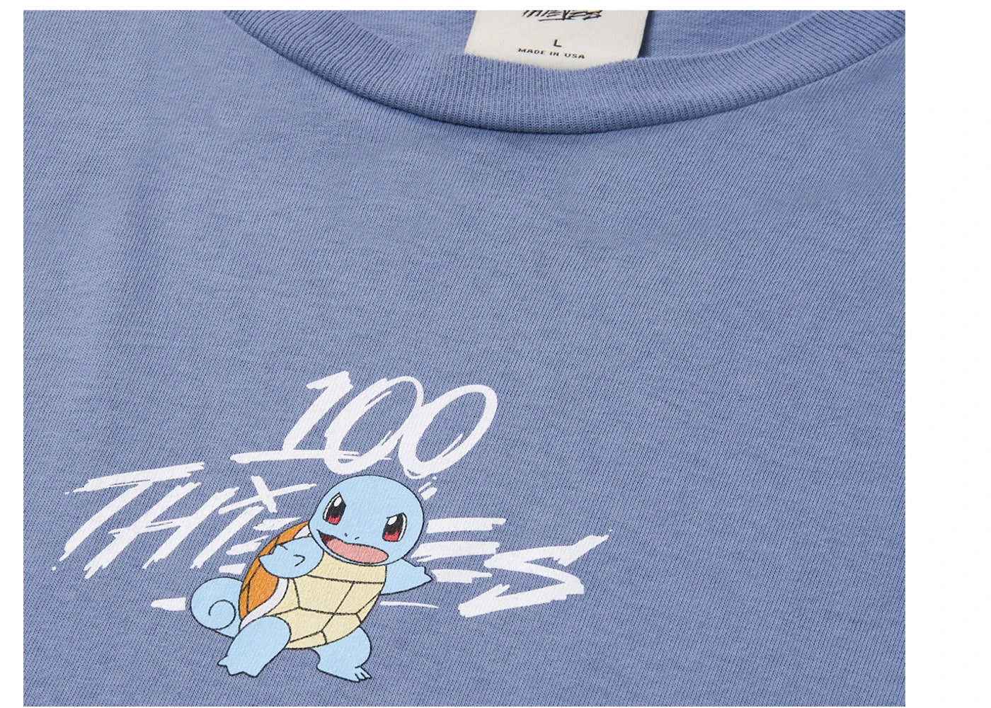 100 Thieves x Pokémon Squirtle Core T-shirt Medium Blue - view 2