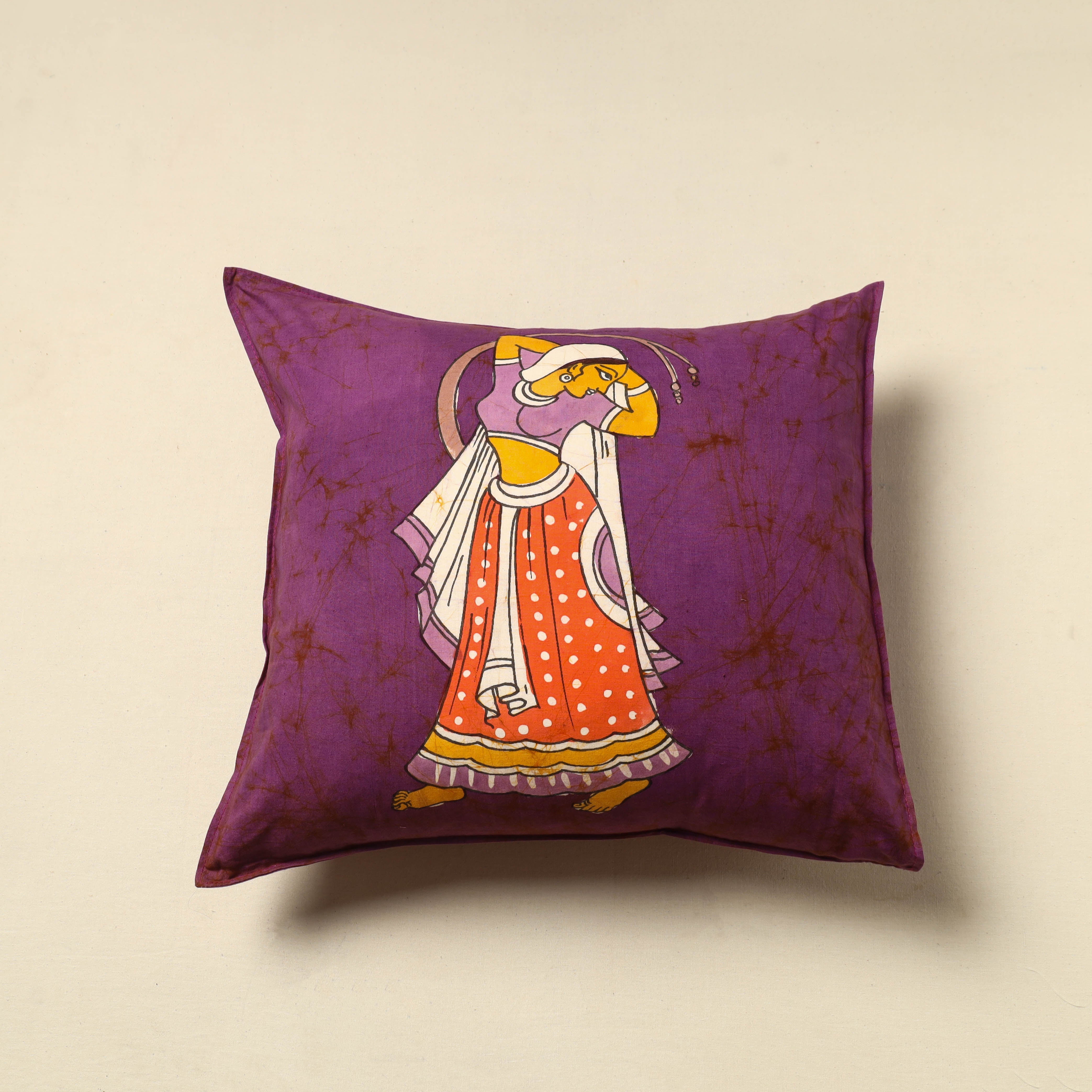 KACHCHH JI CHHAAP Pure Cotton Hand Batik Cushion Cover (18 x 18 in) 16