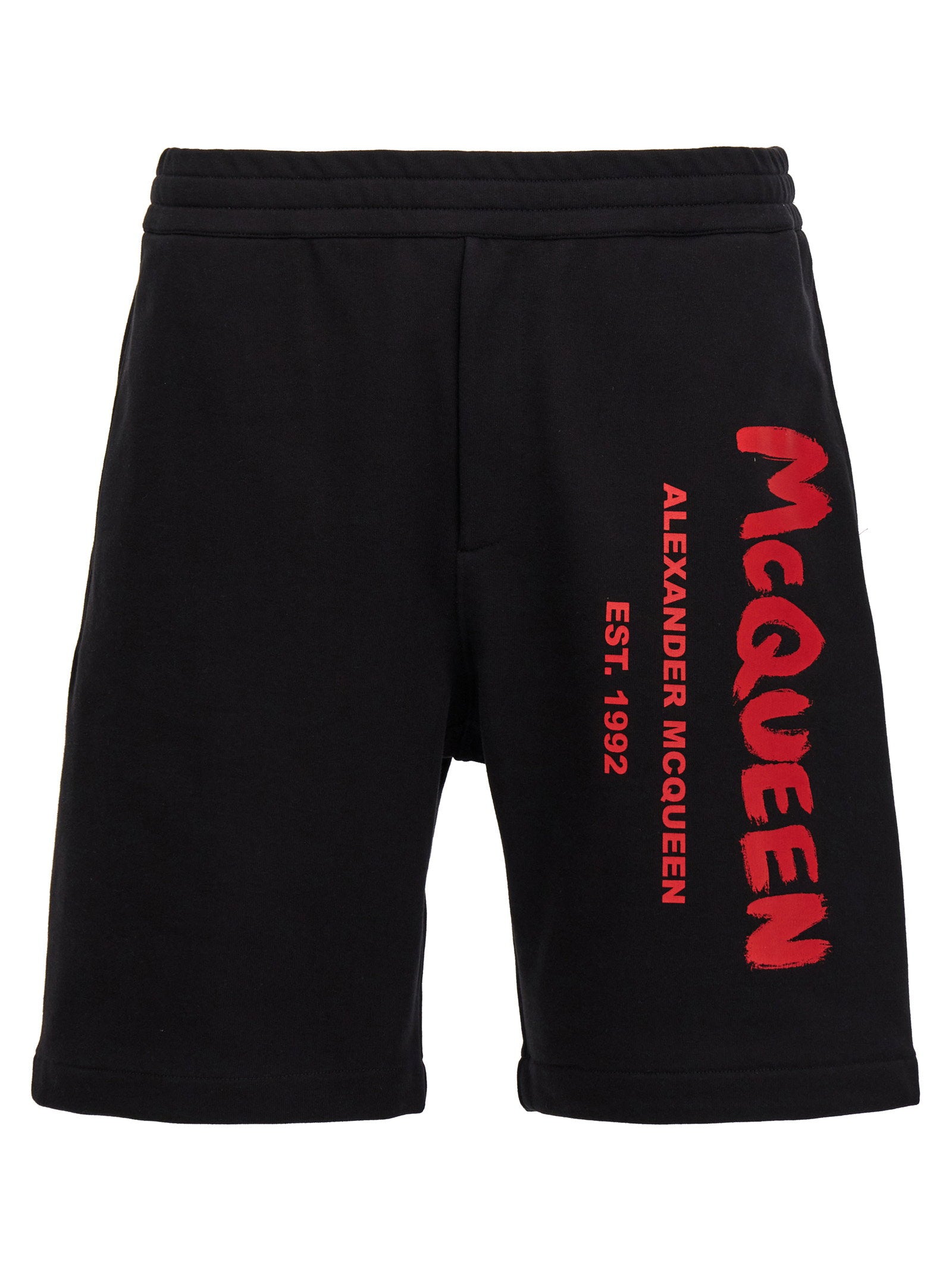 Alexander McQueen Graffiti Bermuda Shorts – 100% cotton