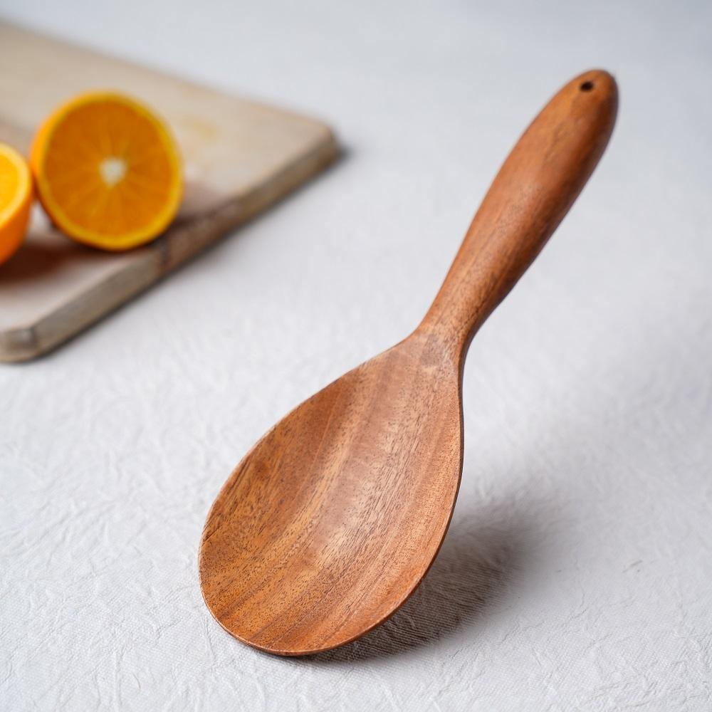 The Indus Valley Neem Wood Cooking Spoon - Serve (25CM | Handmade | 100% Natural)