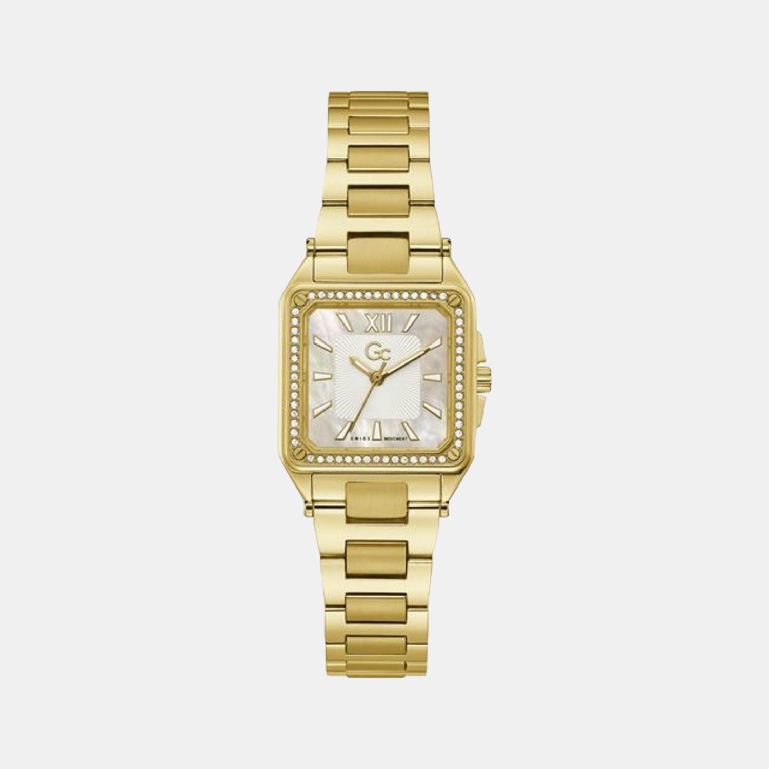 GC Couture Square Women Quartz White Dial Analog Stainless Steel Watch Y85001L1MF