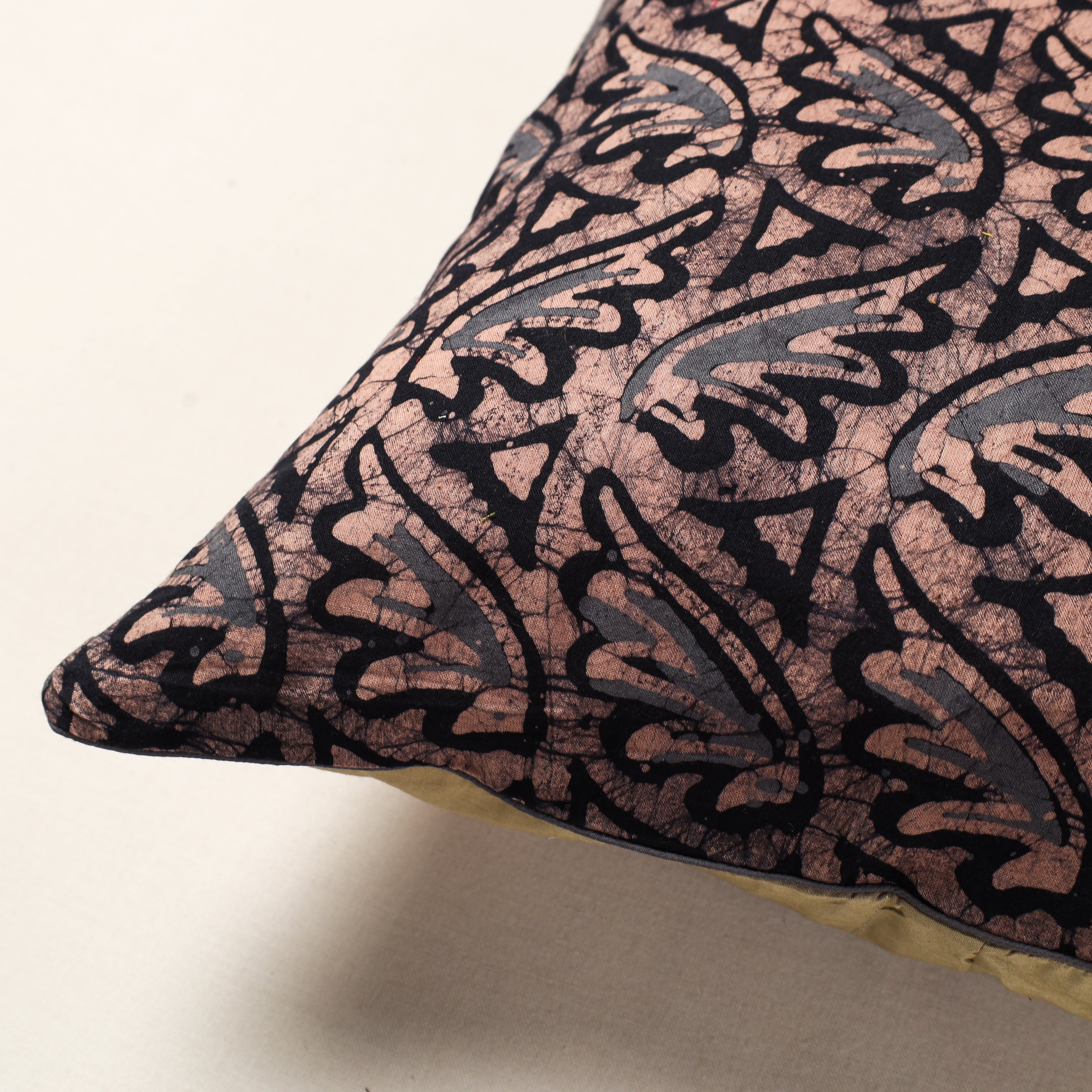 NOORI BAZAR Brown - Pure Cotton Hand Batik Cushion Cover (18 x 18 in) - view 2