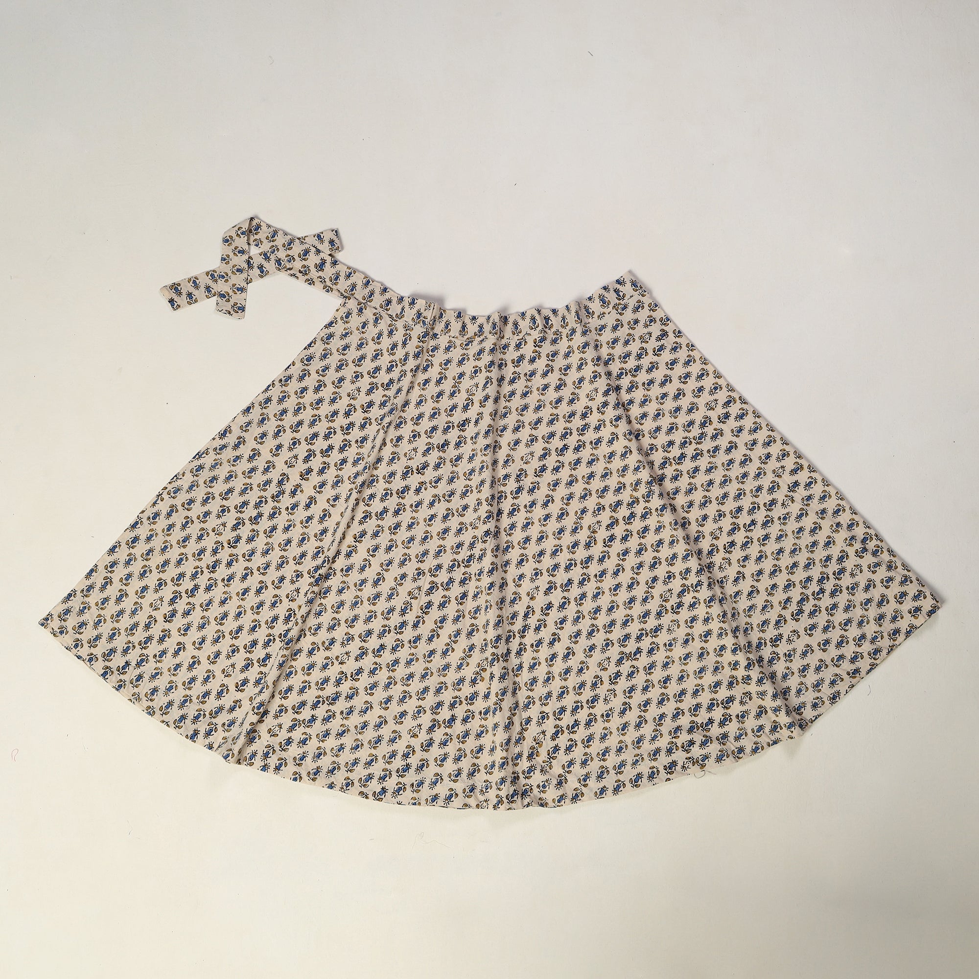 NOORI BAZAR Beige - Ajrakh Block Printed Cotton Wrap Around Skirt 07 - view 2