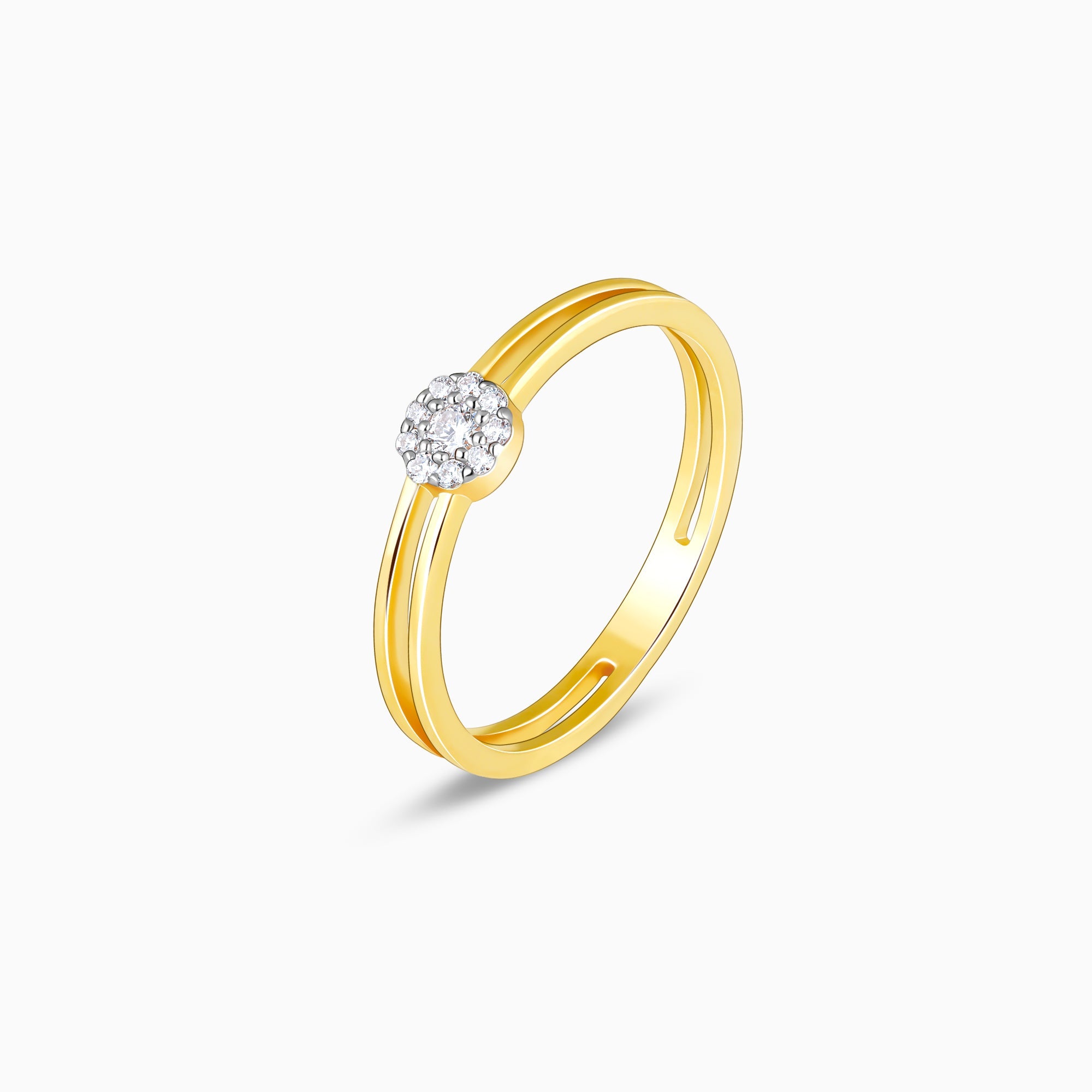 GIVA Jewellery Gold Glistening Grace Diamond Ring - view 5
