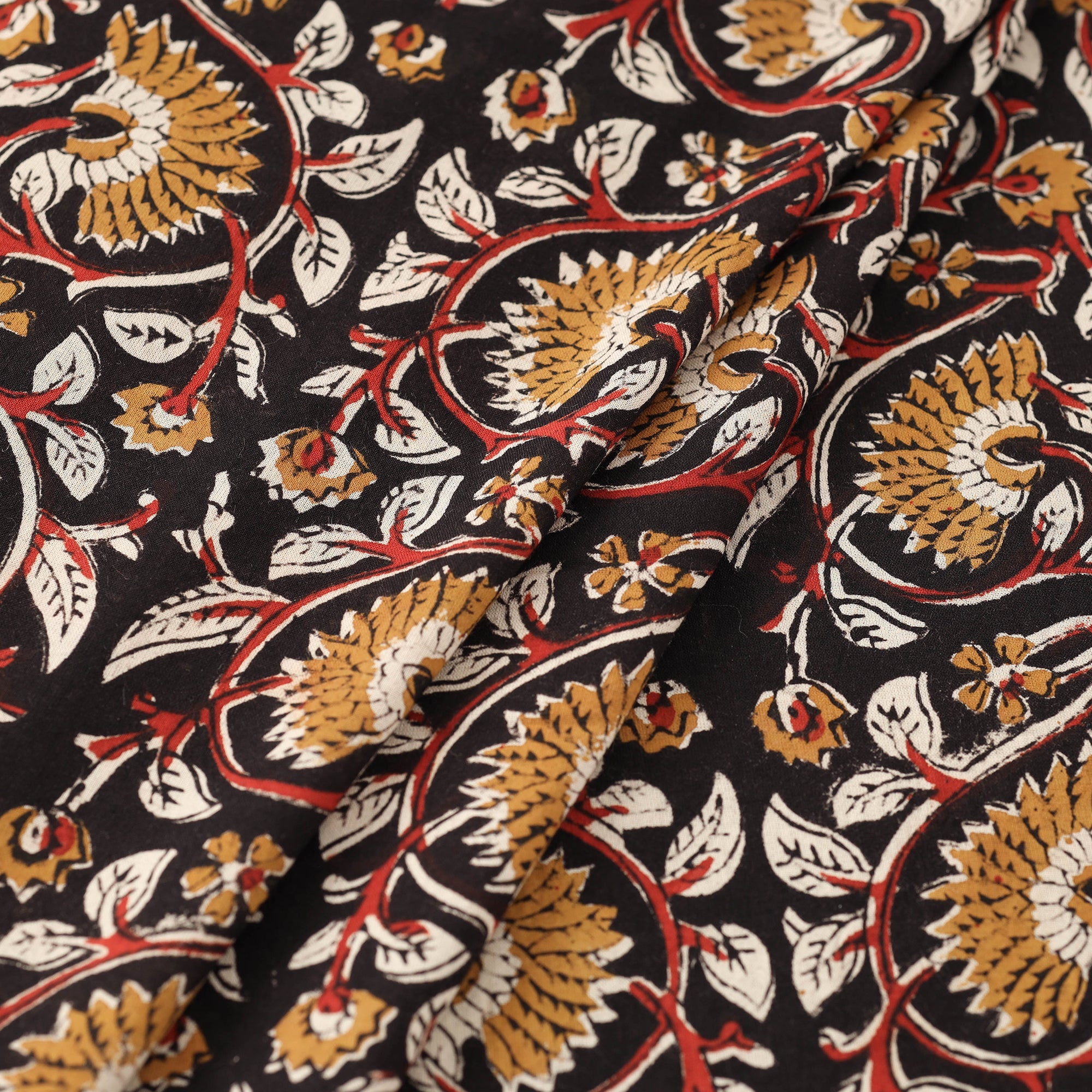 BAGRU DABU PRINTS Black - Dabu Bagru Block Print Cotton Fabric - view 2