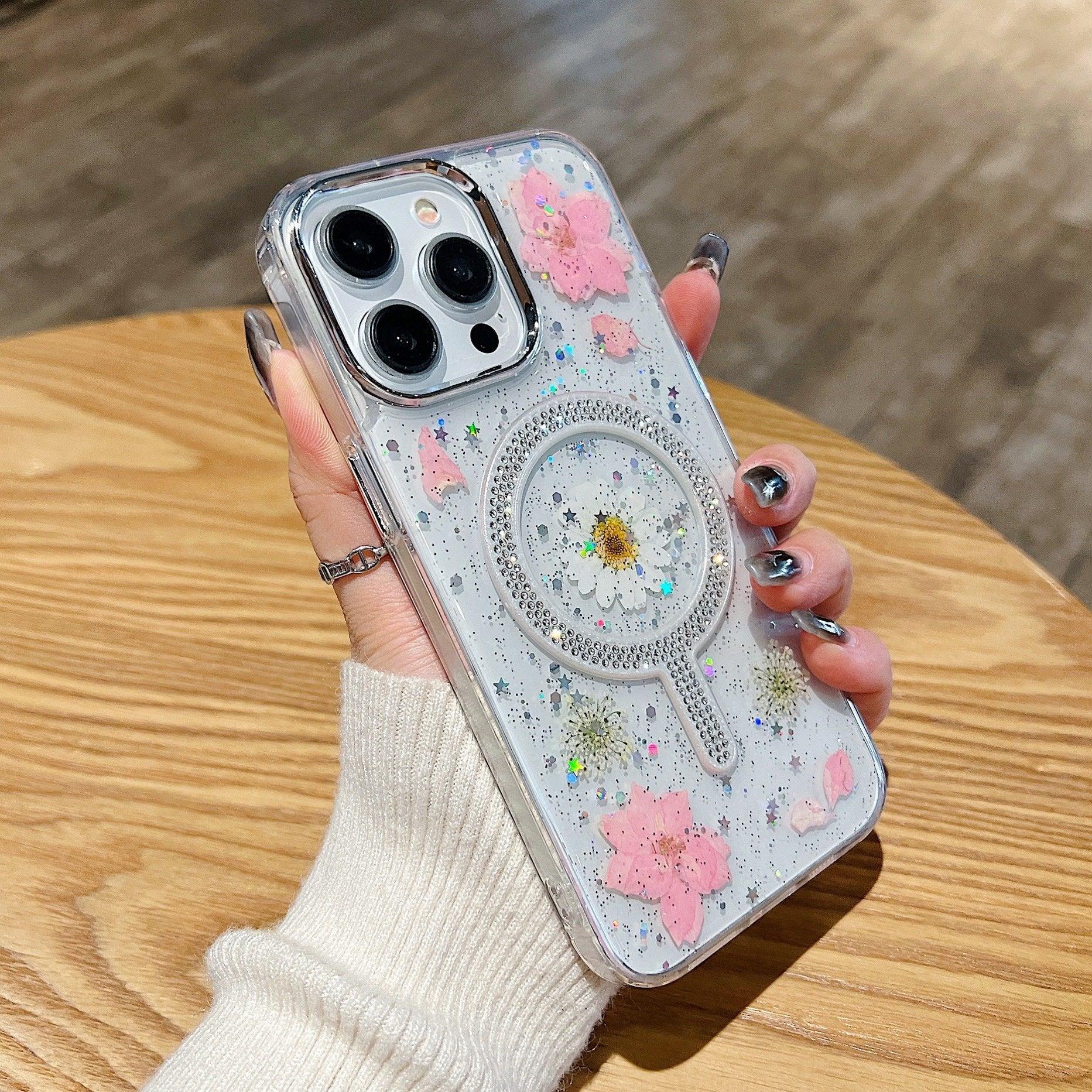 Peeperly Floral Sparkle Magnet Case – No Color - view 3