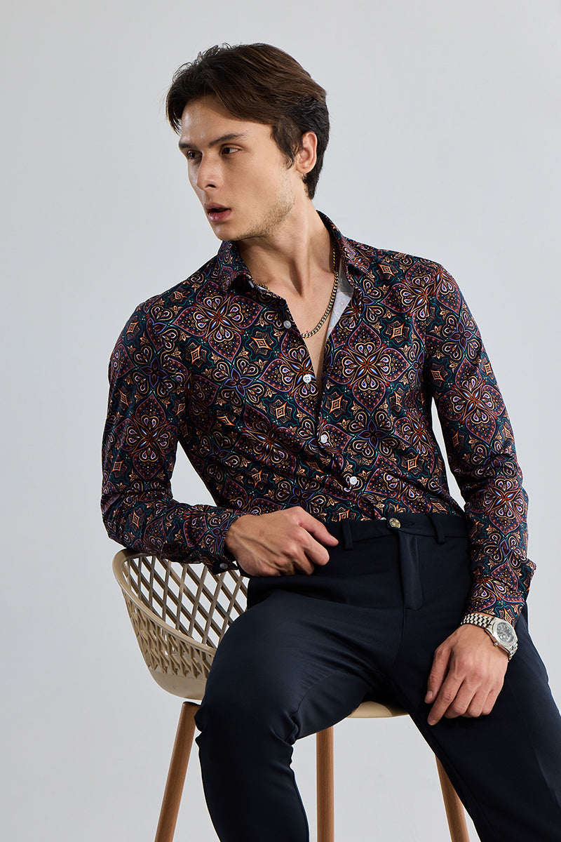 SNITCH EasyFlex Petal Motif Multicolour Shirt - view 3