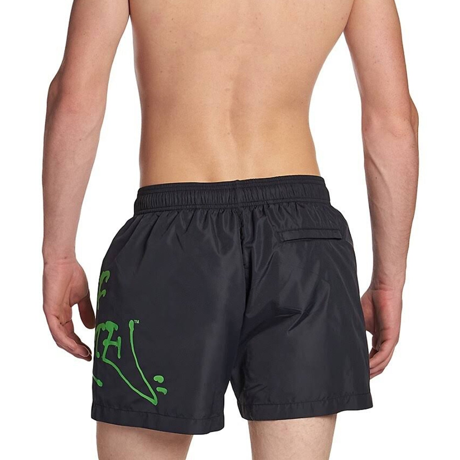 Off-White Neon Logo Print Black Swim Shorts - view 2