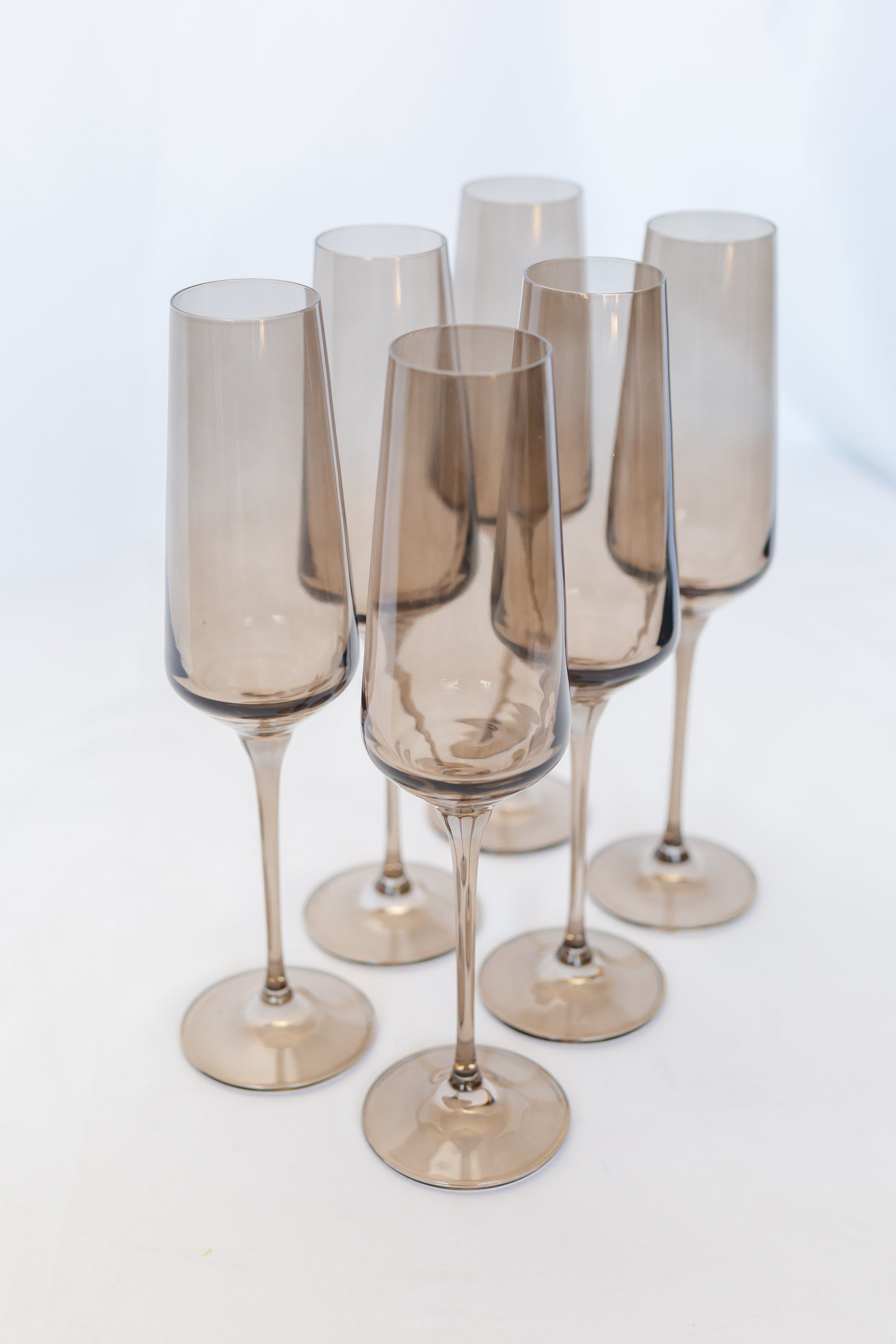 Estelle Colored Glass Estelle Colored Champagne Flute - Set of 6 {Gray Smoke} - view 2