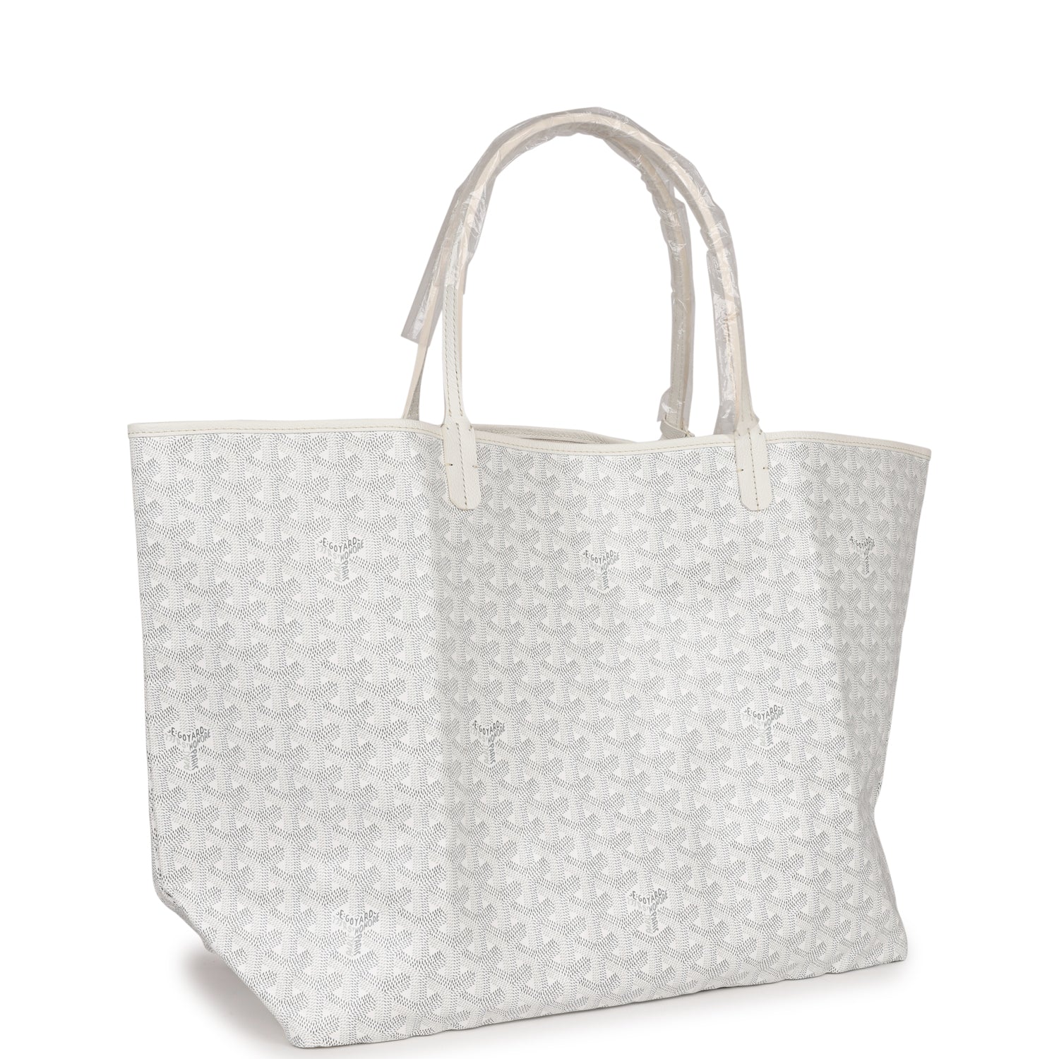 Cop Underdog Goyard Goyardine White St. Louis GM Tote Bag Palladium Hardware - view 2