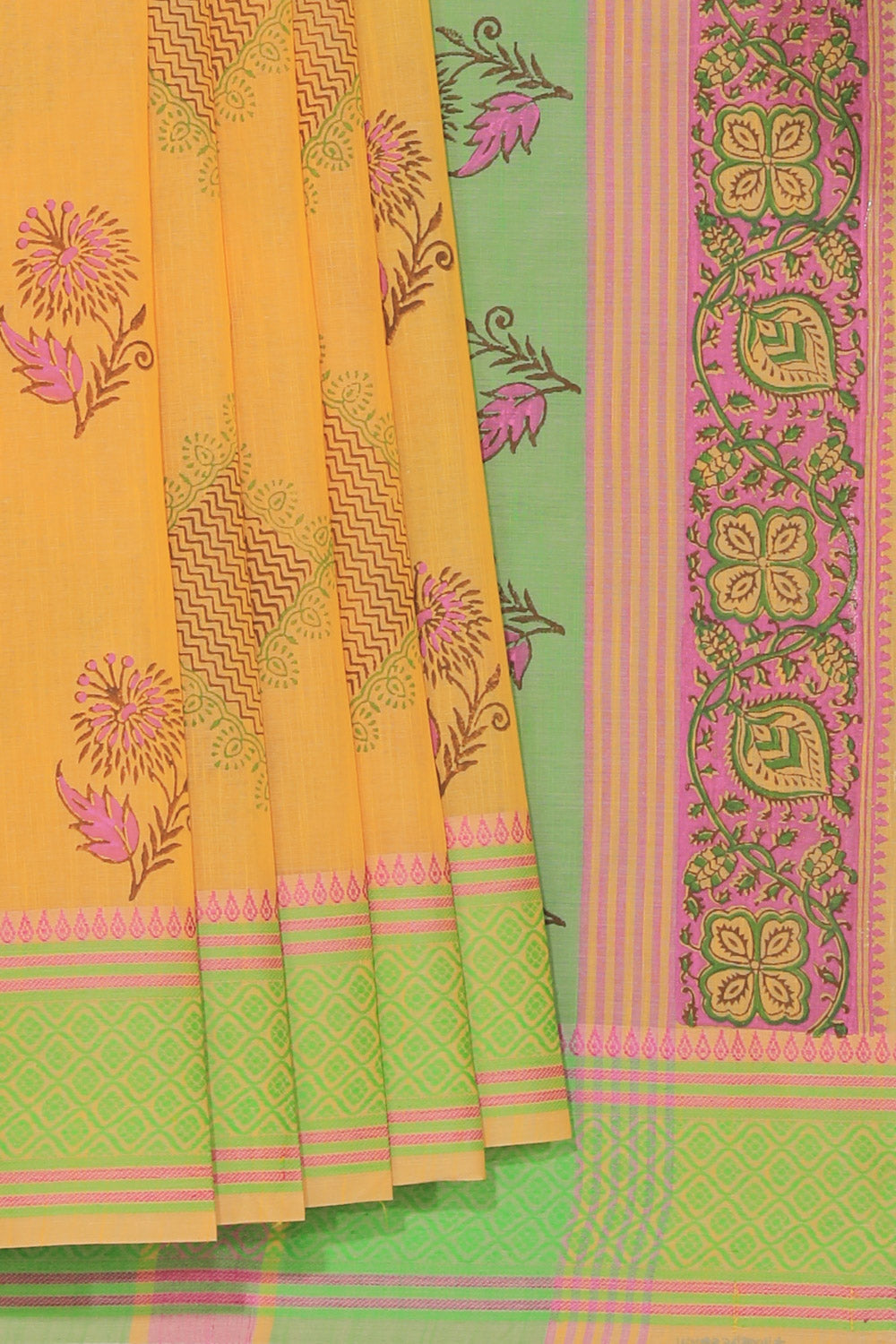 Kalanjali Ethnics Hand block printed cotton saree - view 2