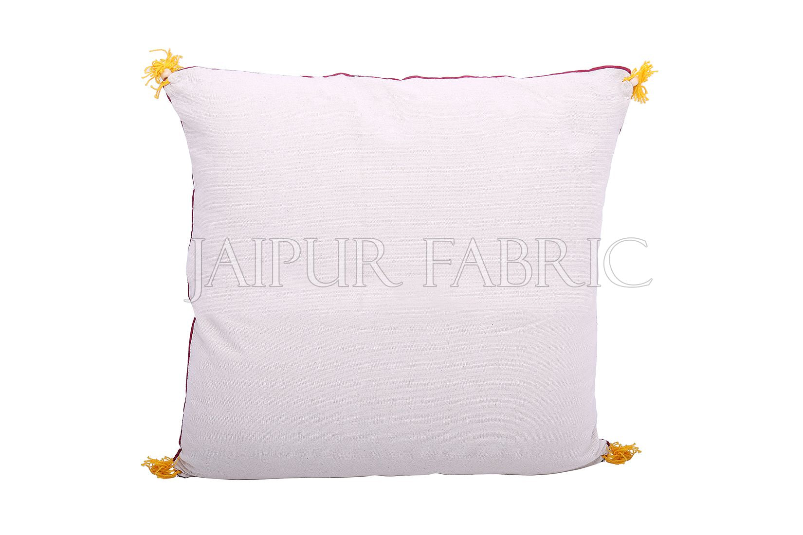 JaipurFabric® Maroon Color with Black Border Block Print Cotton Cushion Cover - view 2