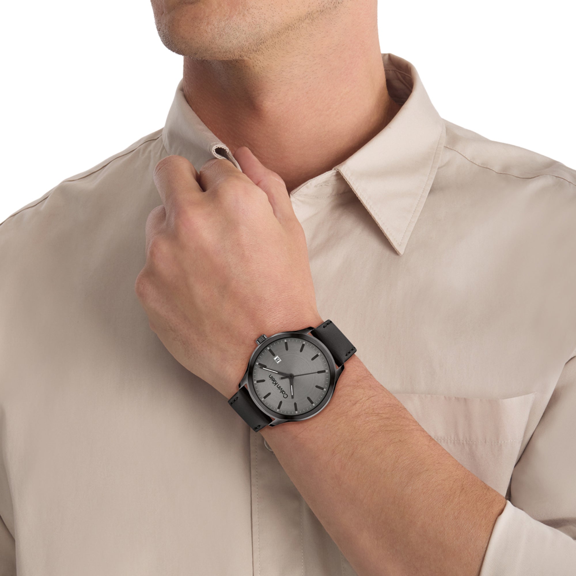 Calvin Klein Define Men Quartz Grey Dial Analog Leather Watch 25200355 - view 4