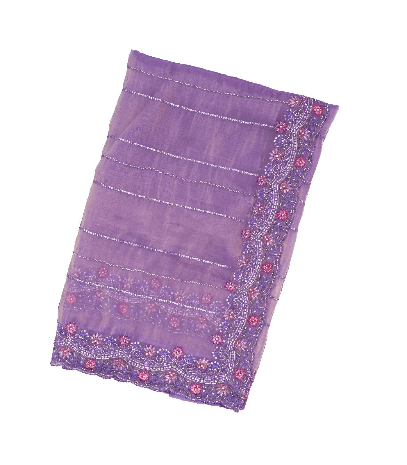 RmKV Lavender Woven Blended Viscose Saree With Embroidered Sequin Motifs