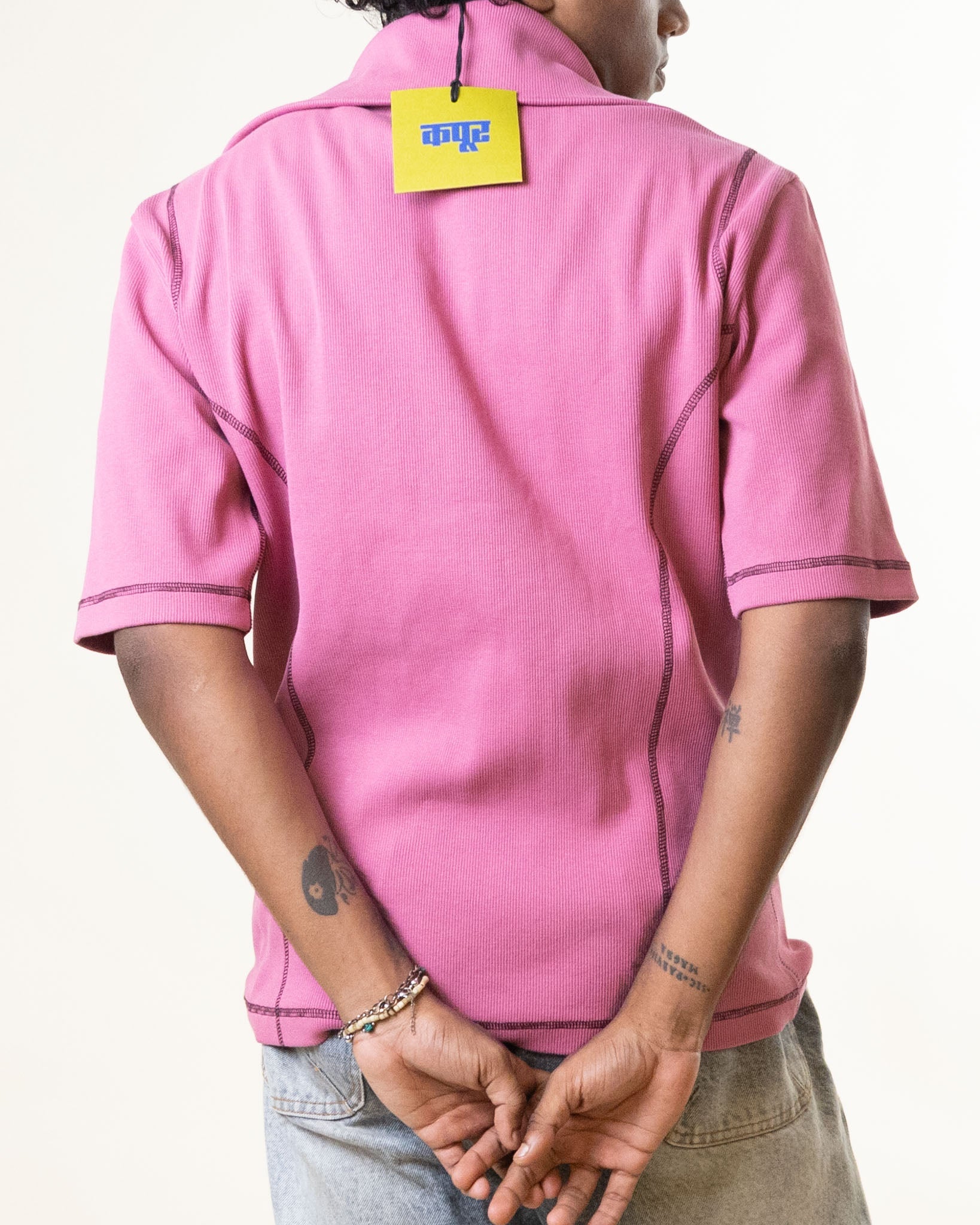 Dhruv Kapoor Pink Zipper Tshirt - view 4