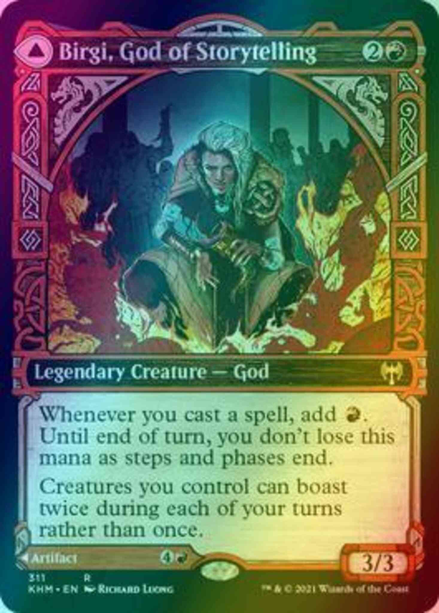 Magic Birgi, God of Storytelling // Harnfel, Horn of Bounty [311] [Showcase] [Kaldheim] [Foil]