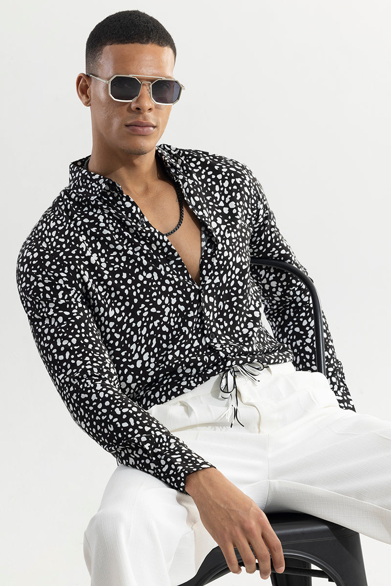 SNITCH Dispersed Dot Black Shirt