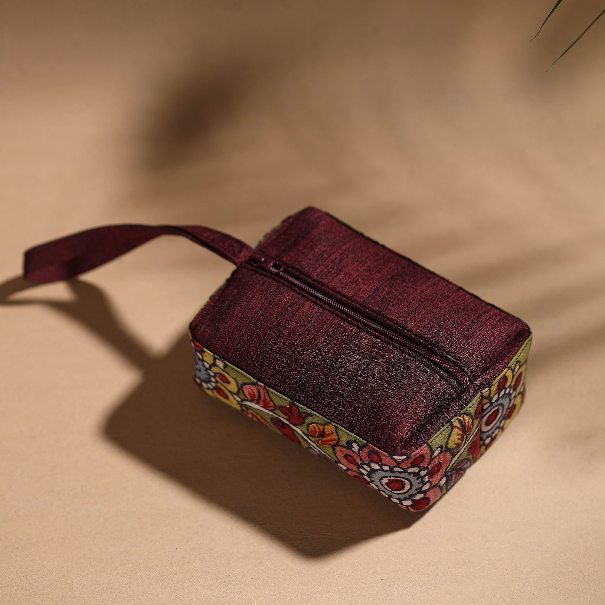 DWARAKA PLUS Brown - Handpainted Kalamkari Multipurpose Cosmetic/Toiletry Bag 06 - view 2