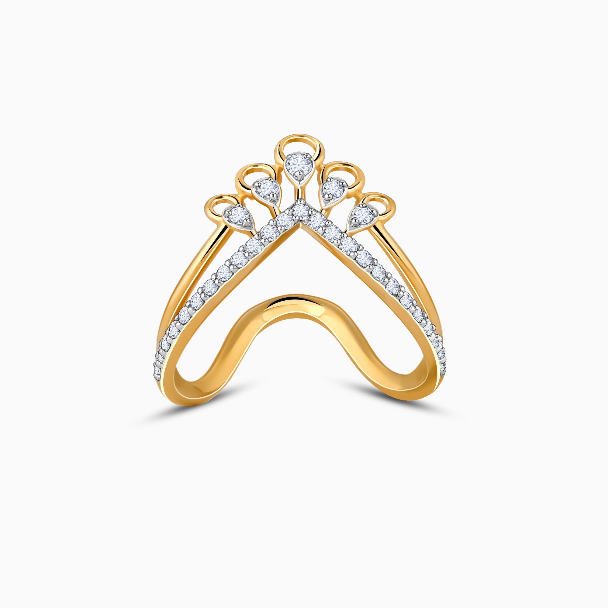 GIVA Jewellery Gold Circulaire Diamond Vanki Ring