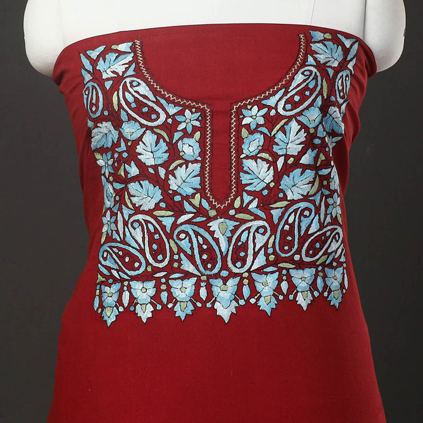 ITOKRI CRAFTS INITIATIVE 2pc Kashida Hand Embroidery Cotton Dress Material 52 - view 3