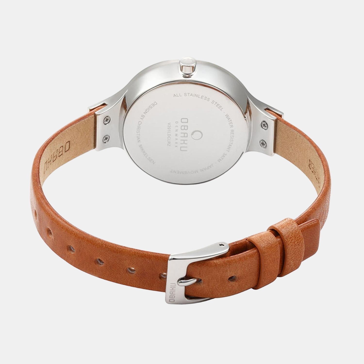 Obaku Eng Syrup Women Quartz Blue Dial Analog Leather Watch V201LDCLRZ - view 2
