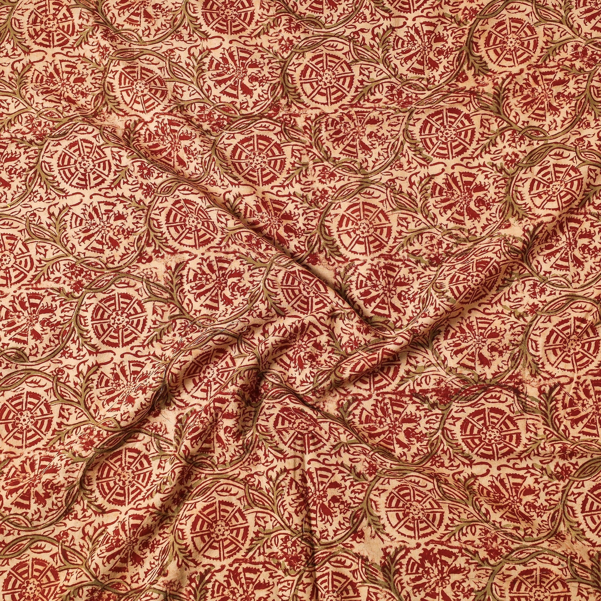 SOUTH KARGHA Beige - Kalamkari Block Printed Cotton Precut Fabric (1.4 Meter) - view 2