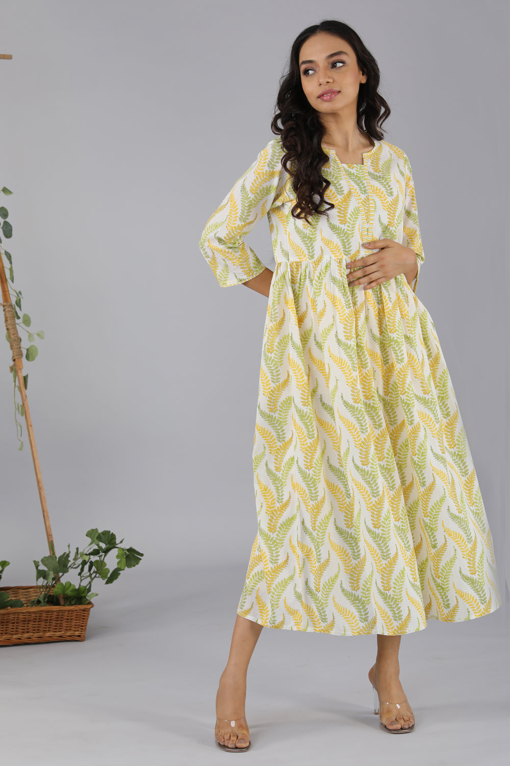 Kalanjali Ethnics Gathered cotton handblock printed kurti - view 3