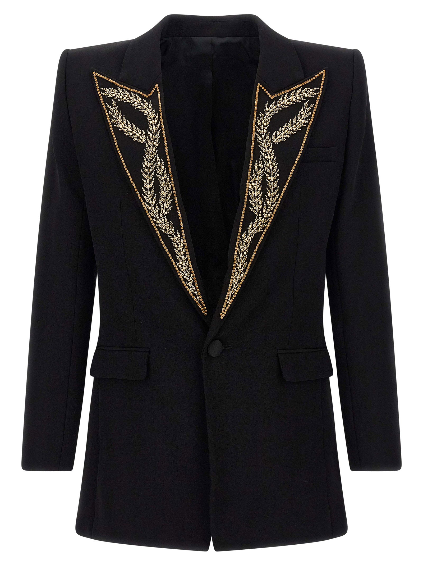 Balmain Leaf Embroidery Blazer – 100% viscose