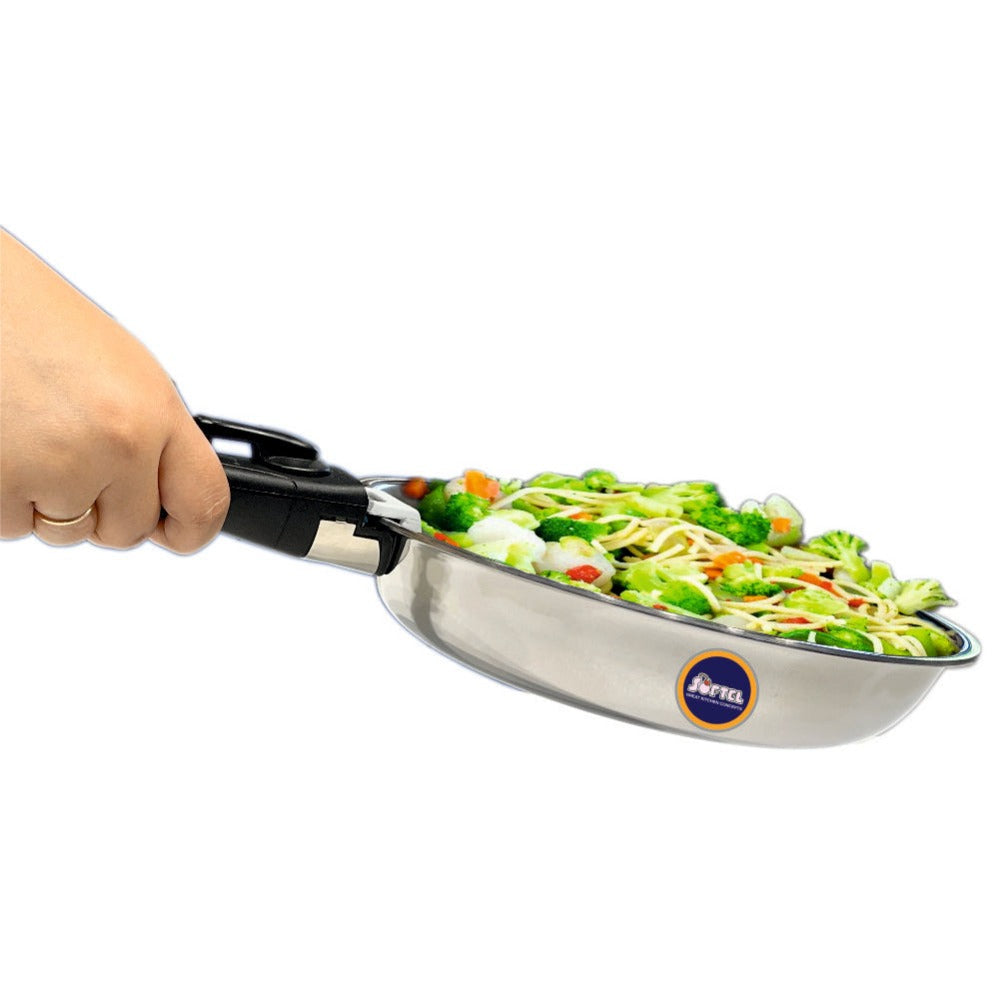 Softel Tri-Ply Cookware Combo with Removable Handle (Tasla + Fry Pan + Kadhai + Sauce Pan + Removable Handle) | Gas & Induction Compatible | Set of 5  - view 2