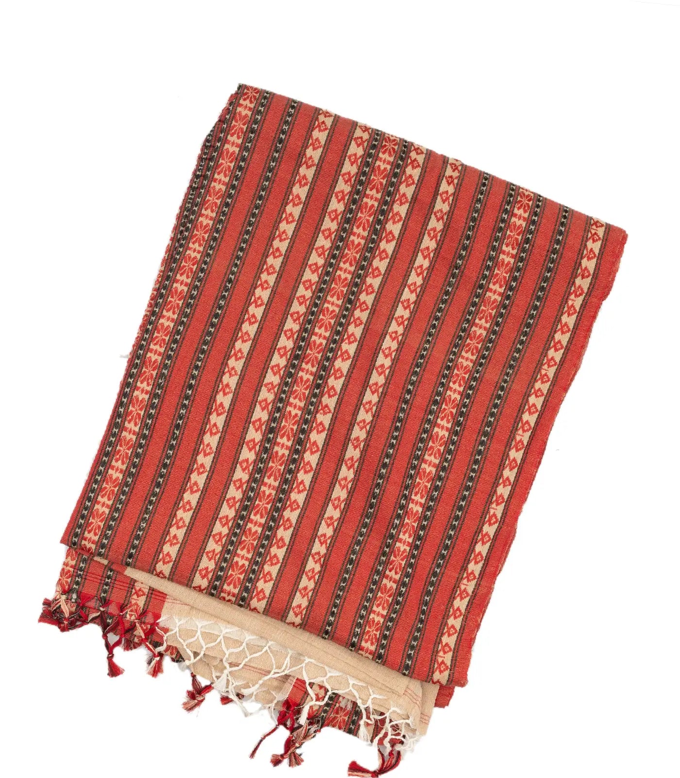 RmKV Beige Handloom Bengal Cotton Saree With Contrast Border - view 7