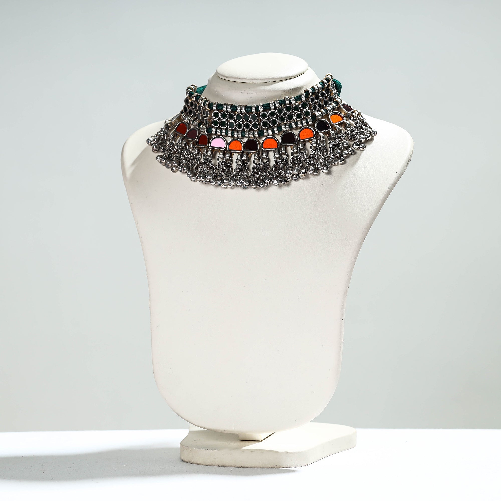 ITOKRI CRAFTS INITIATIVE Antique Glass Encrusted Tribal GS Necklace