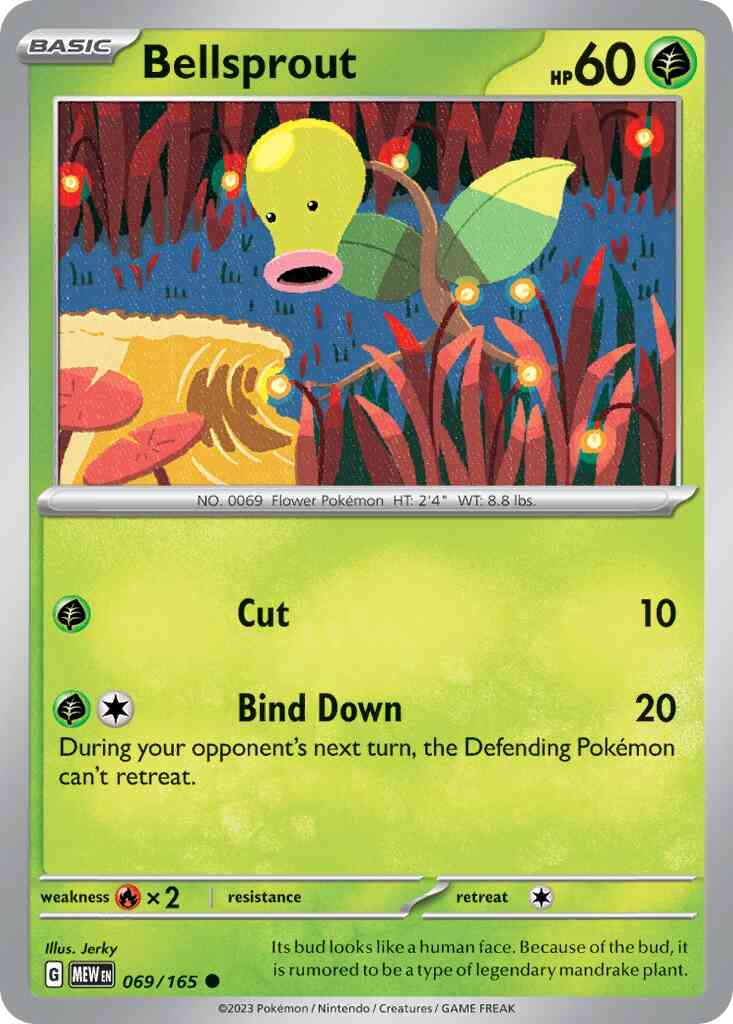 Common sv035-069 non-holo – Pokémon Bellsprout - 069/165 - Common [sv035-069] [Non-Holo]