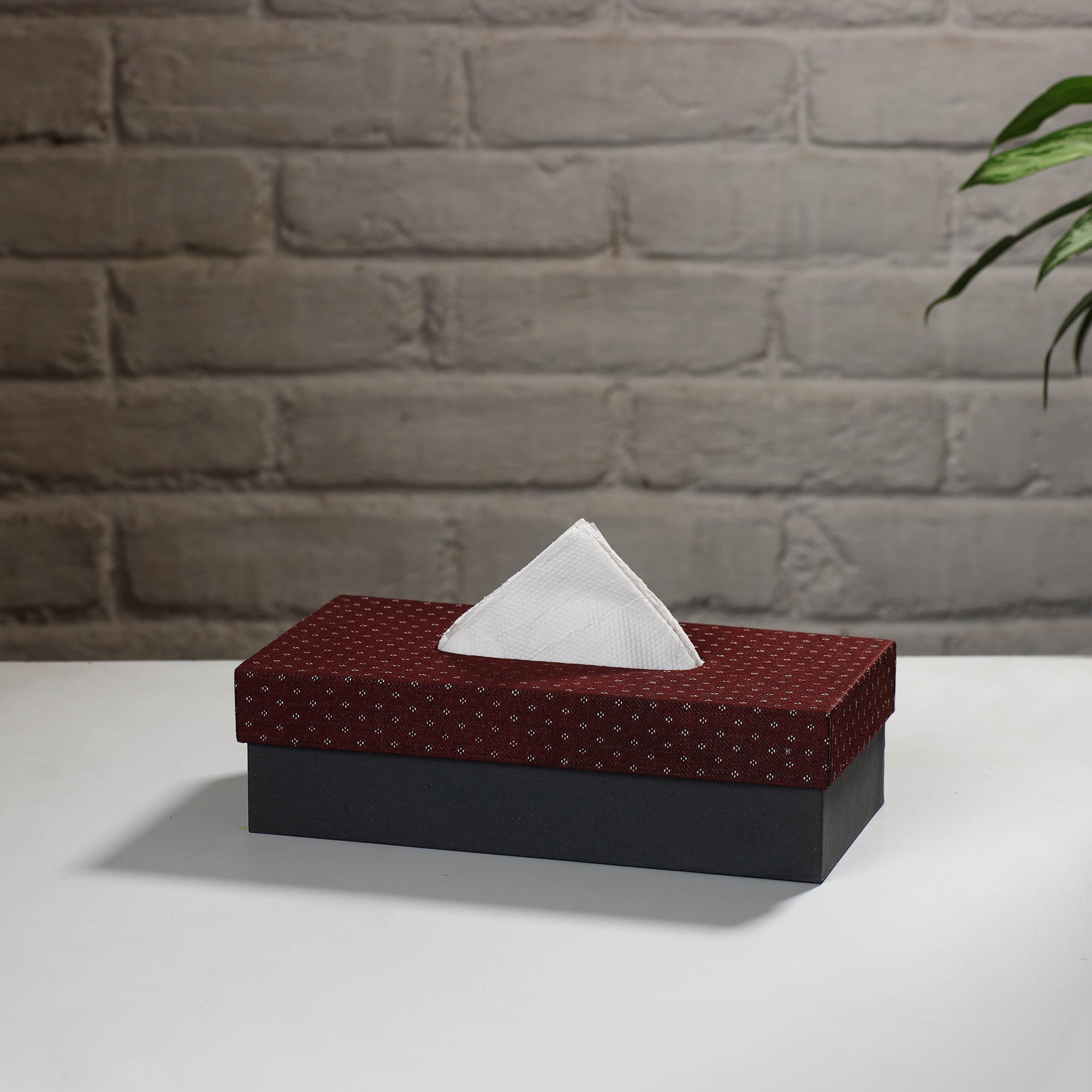 ITOKRI CRAFTS INITIATIVE Brown - Handcrafted Mashru Silk Fabric Tissue Box 23