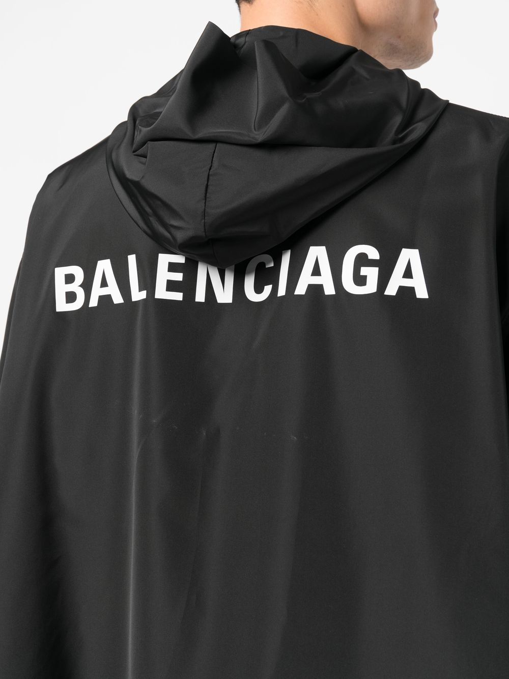 Balenciaga logo-print Hooded Windbreaker - view 4