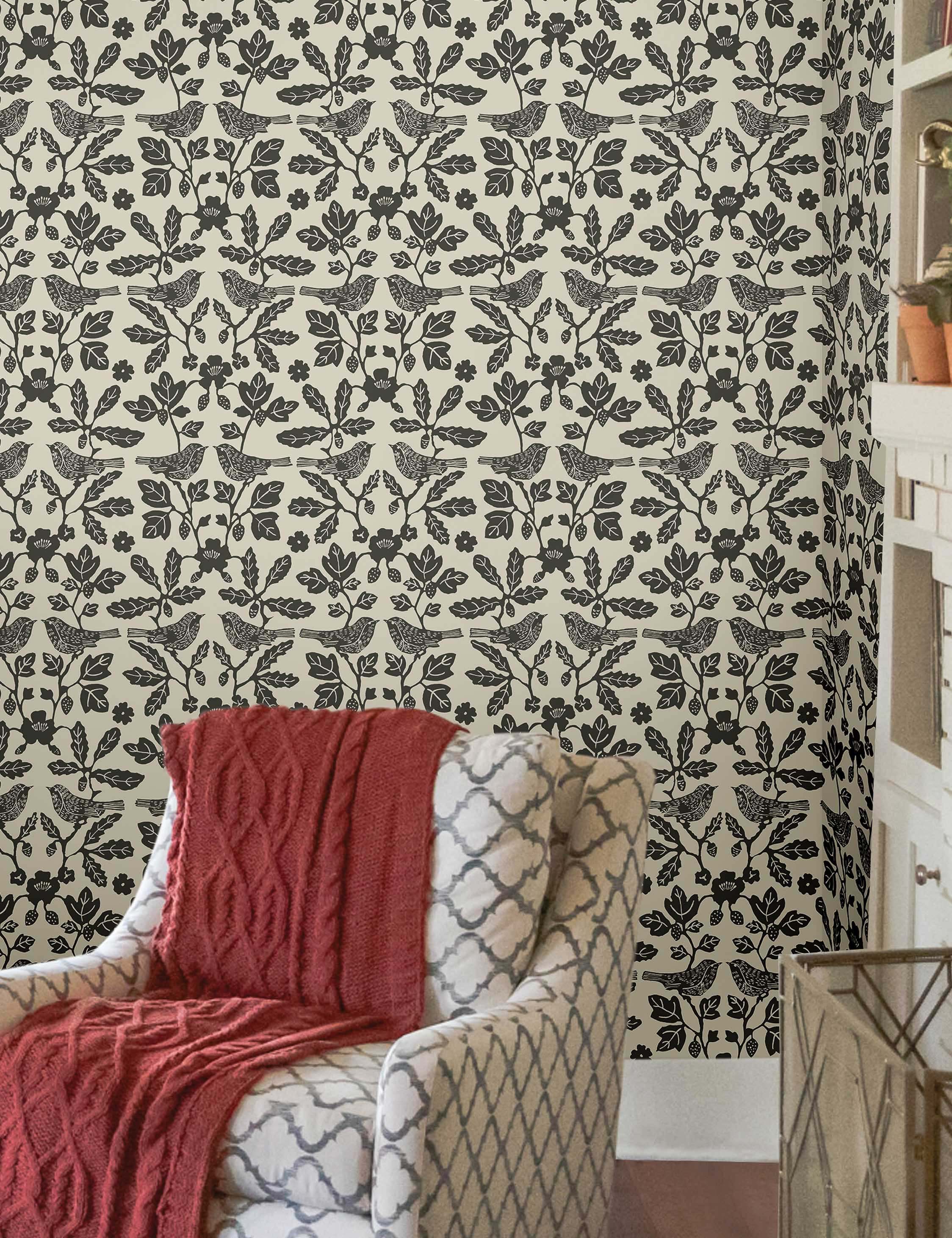 Lulu and Georgia Sparrow and Oak Peel + Stick Wallpaper by Erin & Ben Co. - view 5