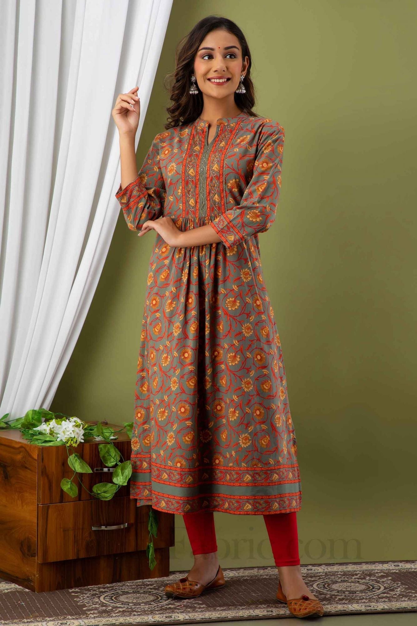 JaipurFabric® Women Colorful Cotton Flared Kurti - view 6