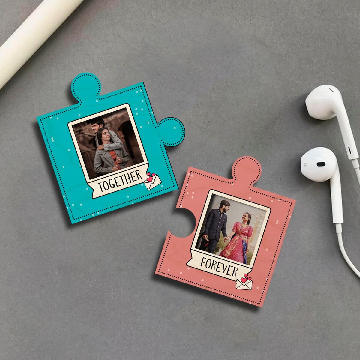 Chitra Chaya Personalized Puzzle Pieces Wooden Fridge Magnet