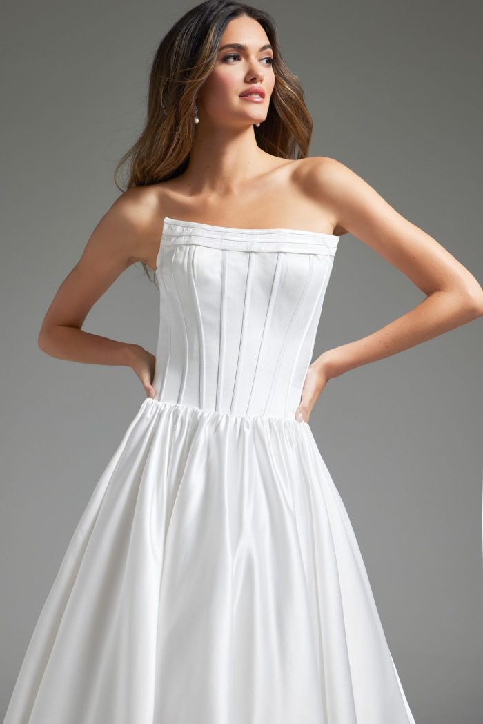 Jovani JB40784 A Line Bridal Long Wedding Dress - view 4