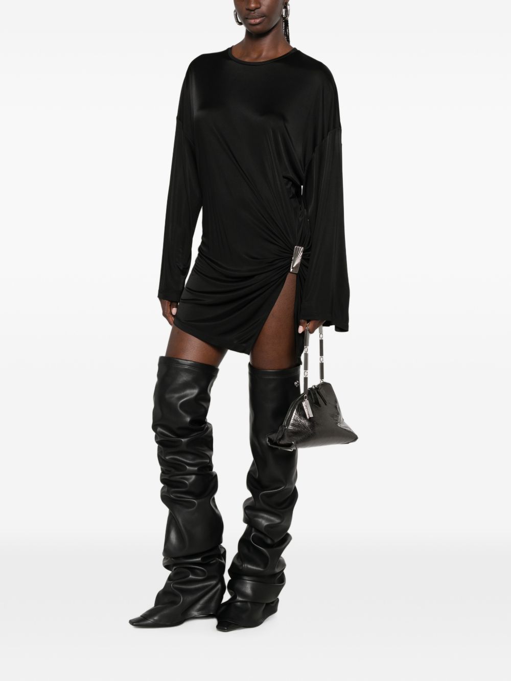 The Attico Gathered Mini Dress – Viscose 100% - view 3