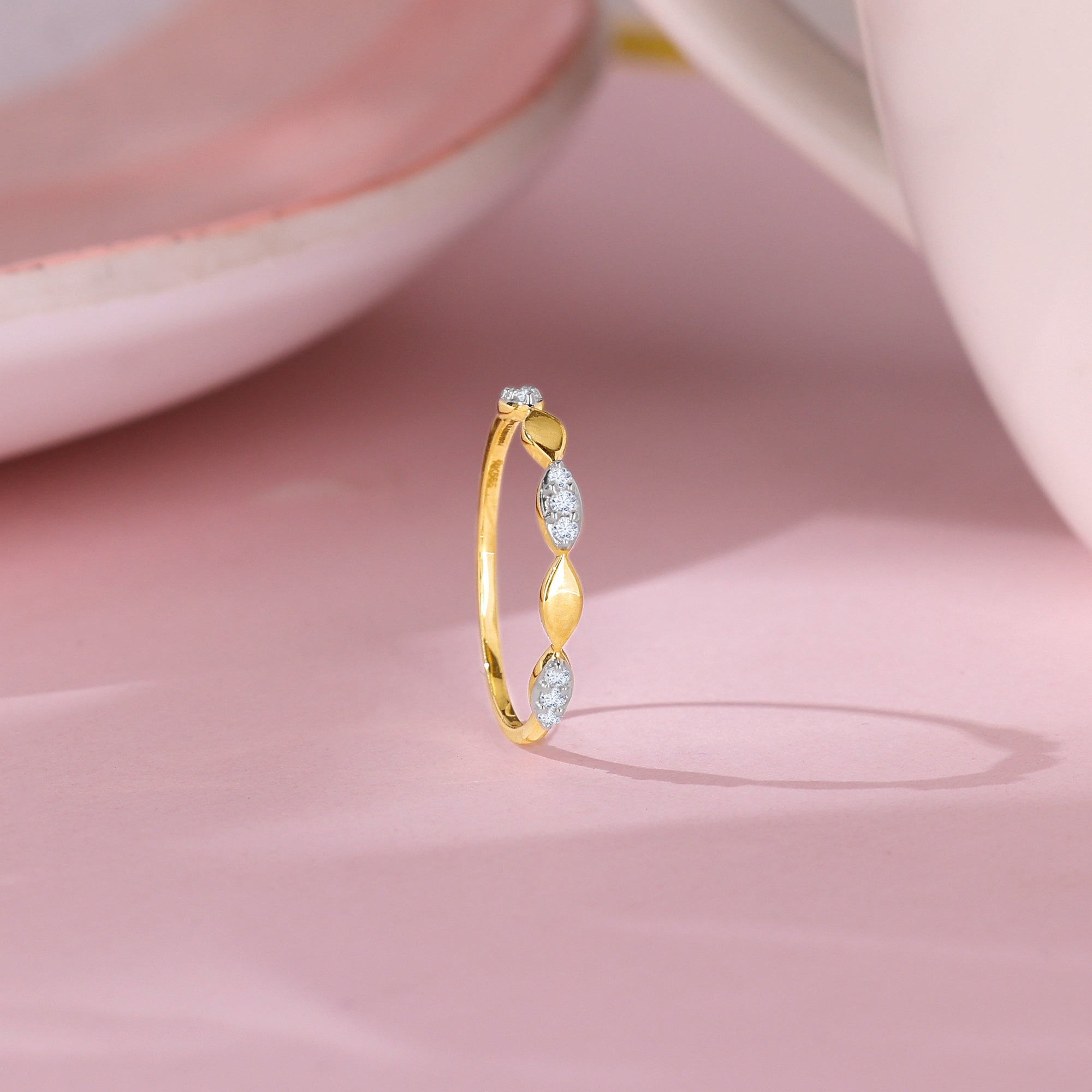 GIVA Jewellery Gold Folio Diamond Ring - view 2
