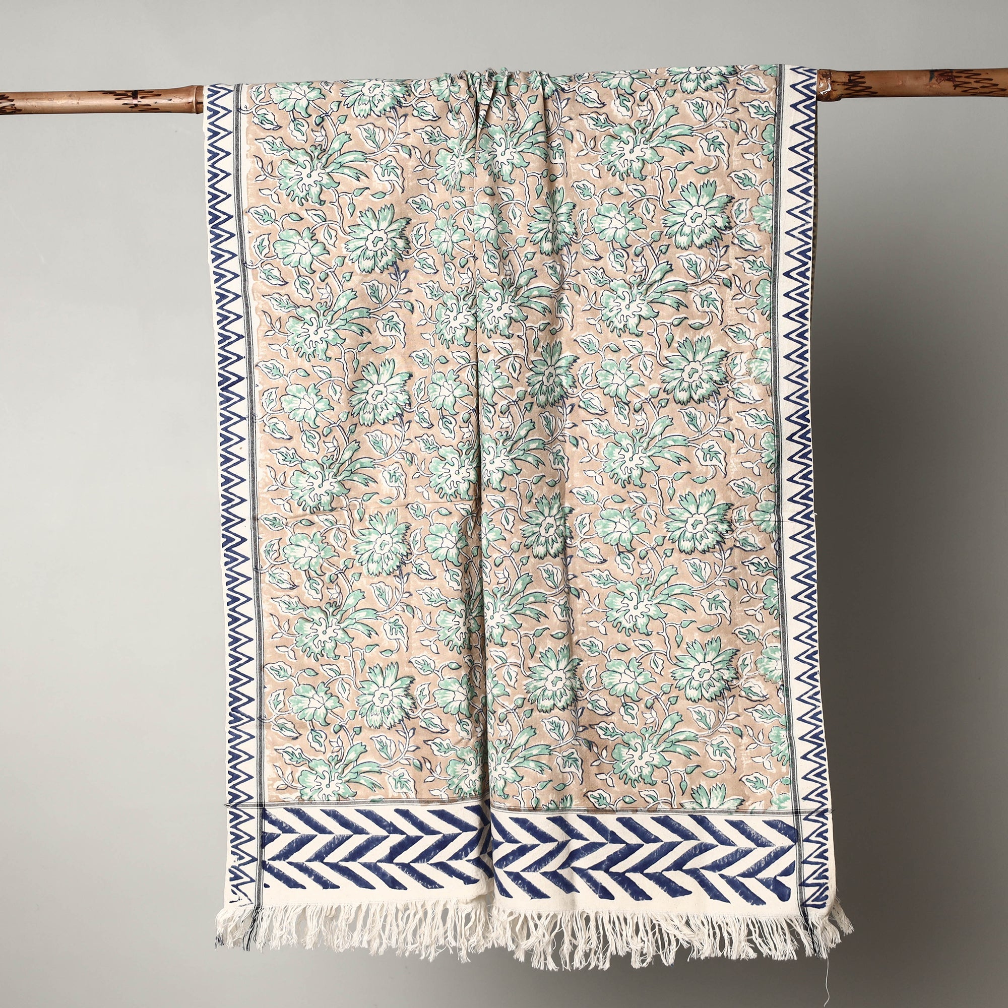 HAVELI CHRONICLES Brown - Sanganeri Block Printed Handloom Cotton Towel - view 2
