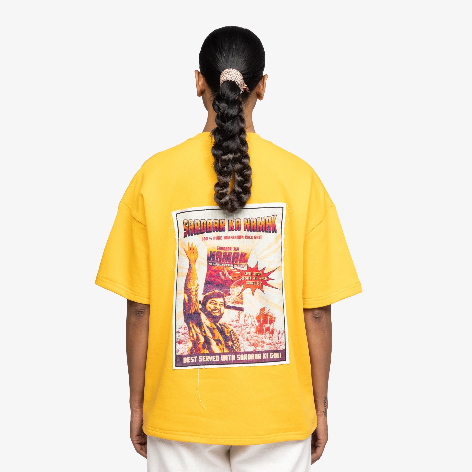 F A R A K | Sardaar Ka Namak T-shirt { Yellow/yellow - view 5