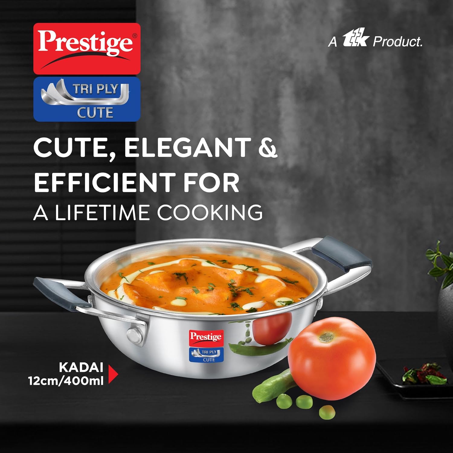 Prestige Tri-Ply Stainless Steel Cute 12 cm Kadai | Gas & Induction Compatible | Silver - view 2
