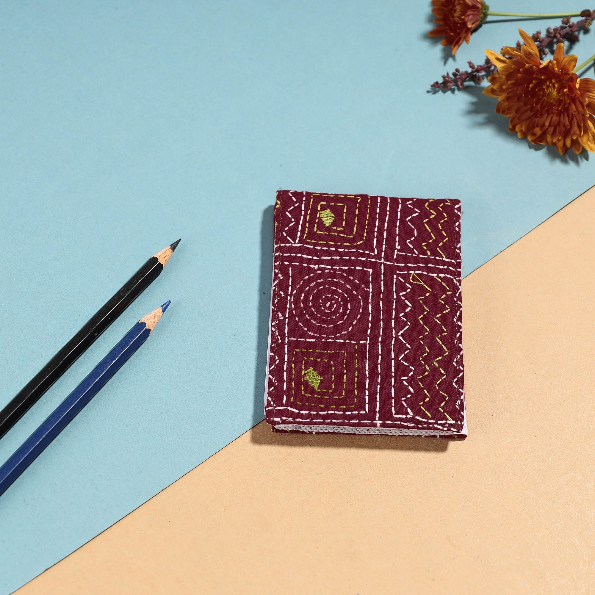 ASALKAAR Bengal Kantha Work Handcrafted Notepad (4 x 3 in)