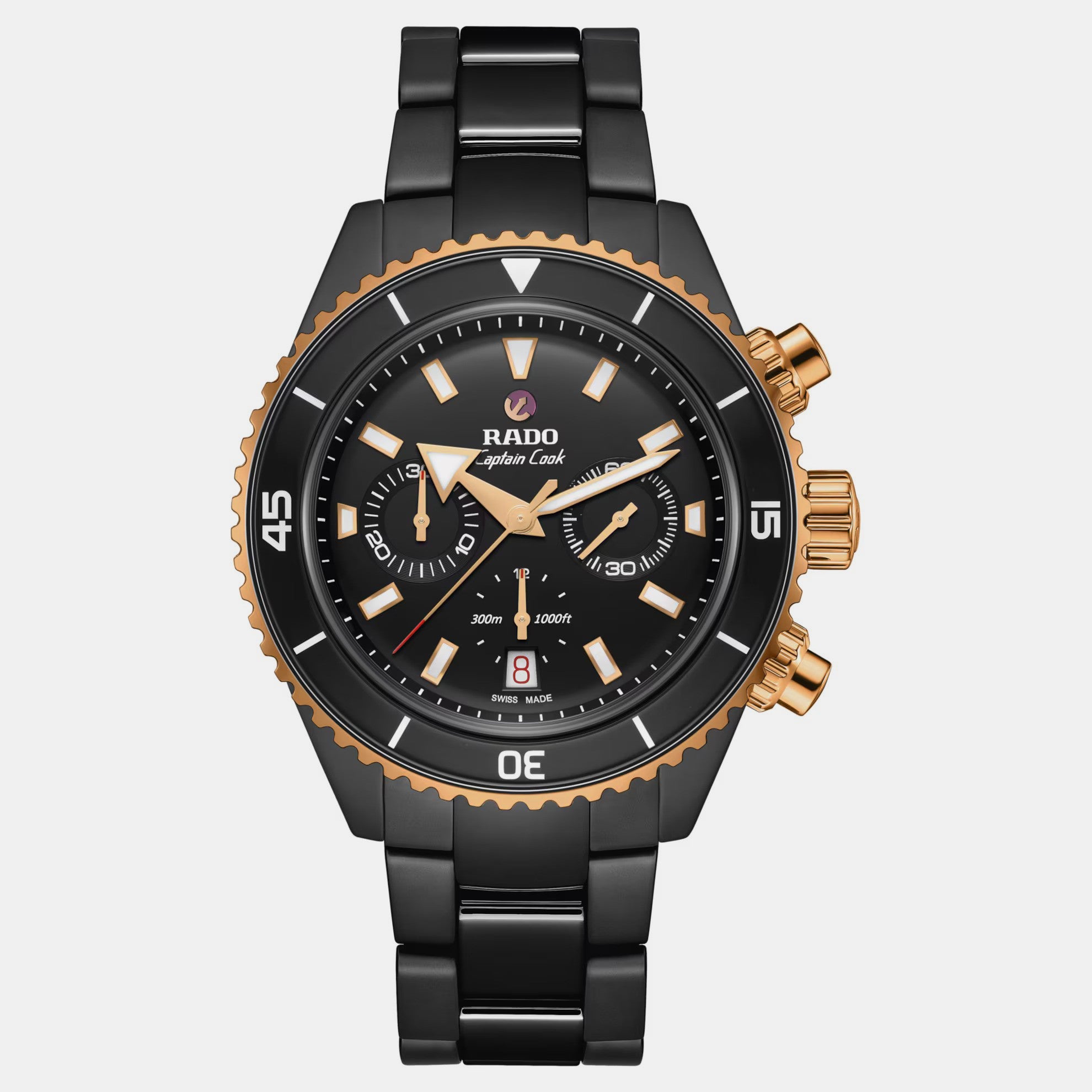 Rado Captain Cook Men Automatic Black Dial Chronograph Ceramic Watch R32190153 - view 2