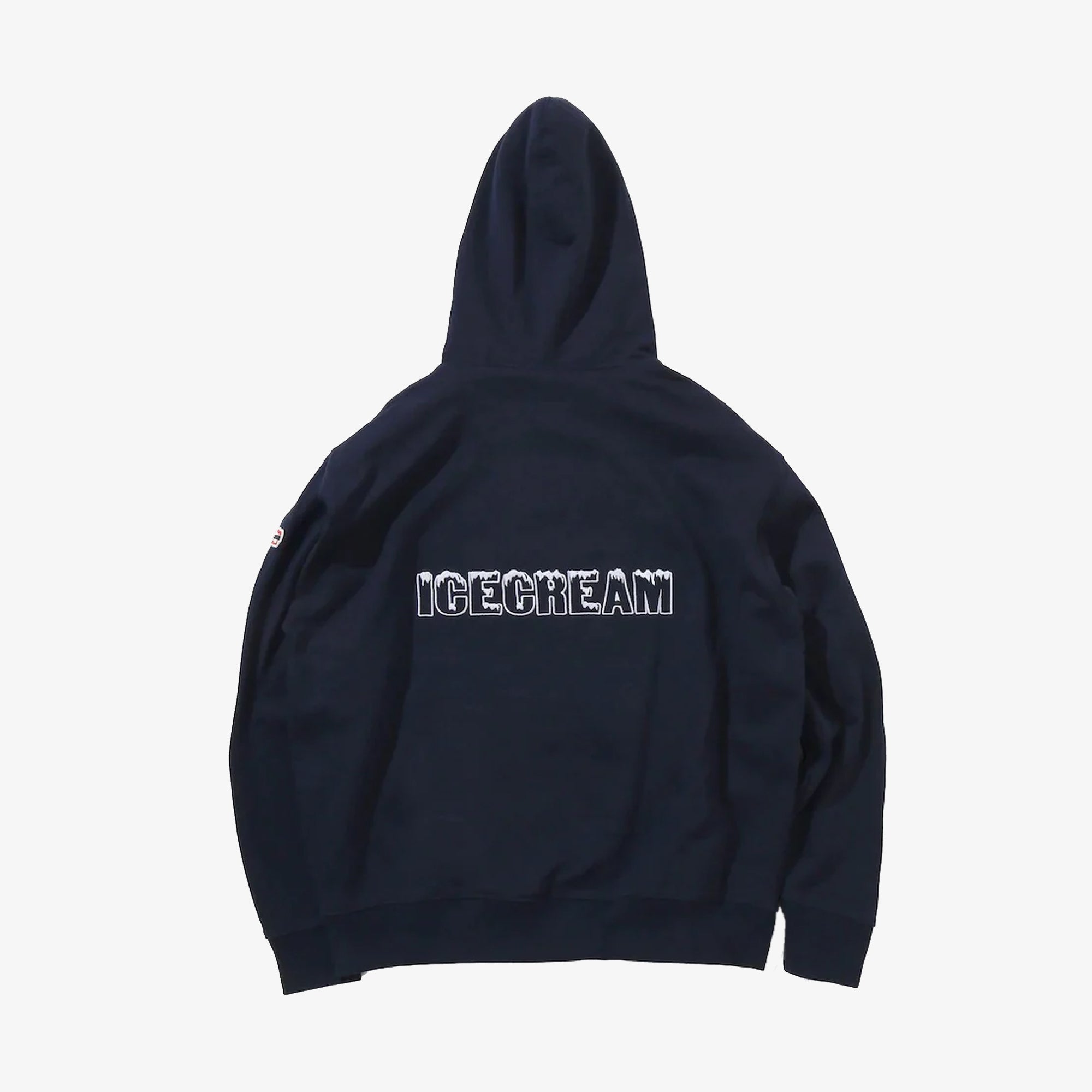 Icecream | EMBROIDERED LOGO COTTON HOODIE { NAVY