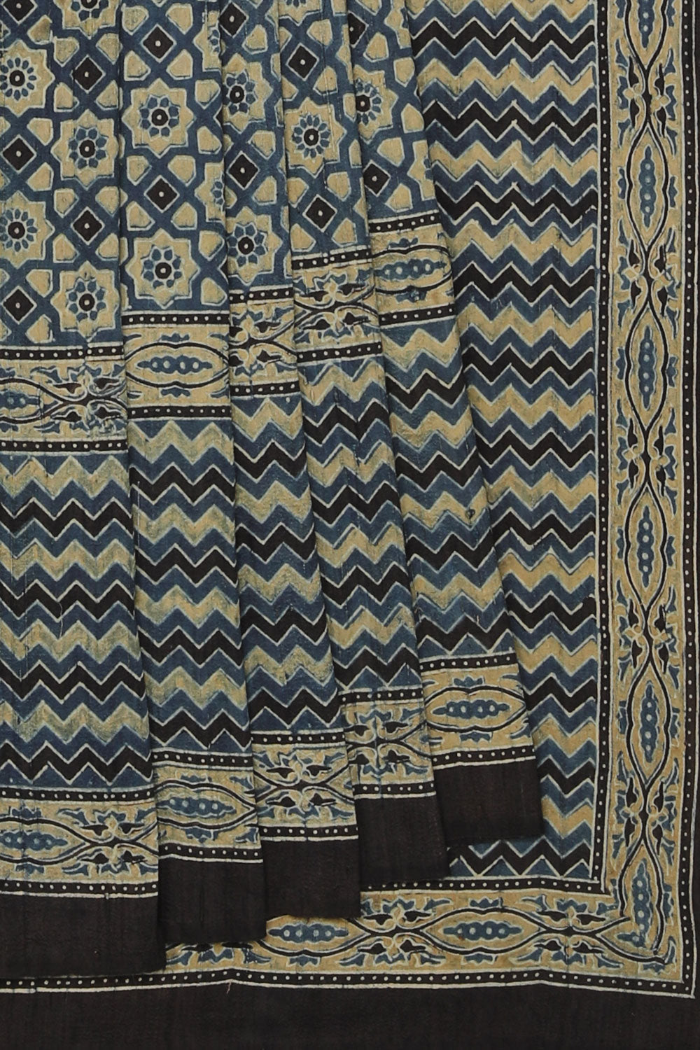 Kalanjali Dupion Silk Ajrakh Printed Saree – Women's